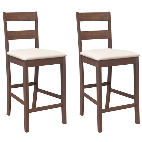 vidaXL baro kėdės su pagalvėlėmis 2 vnt Ruda medžio masyvo guma