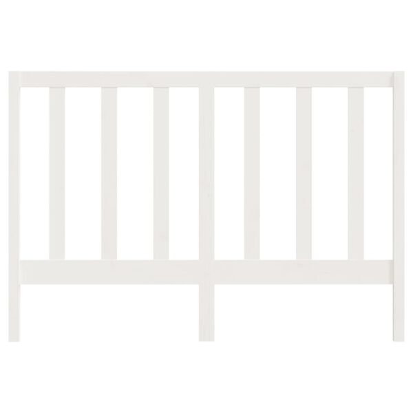 vidaXL Lovos galvūgalis, baltas, 126x4x100cm, pu&scaron;ies medienos masyvas