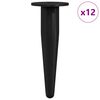 vidaXL Baldų kojelės 12 vnt. Juoda &Oslash; 40 x 98 mm Geležis