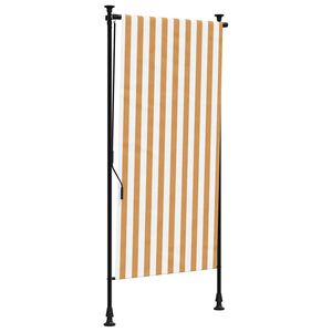 vidaXL Lauko roletas, oranžinis/baltas, 100x270cm, audinys ir plienas