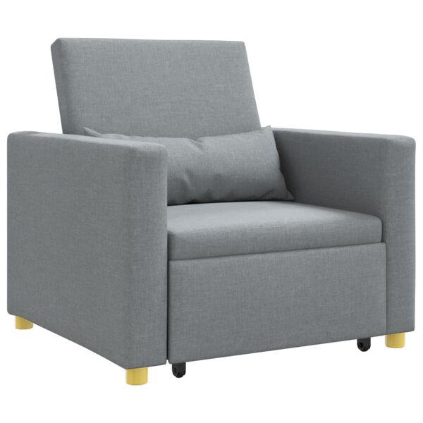 vidaXL I&scaron;traukiamas sofa-lova vienvietis &Scaron;viesiai pilka audinys