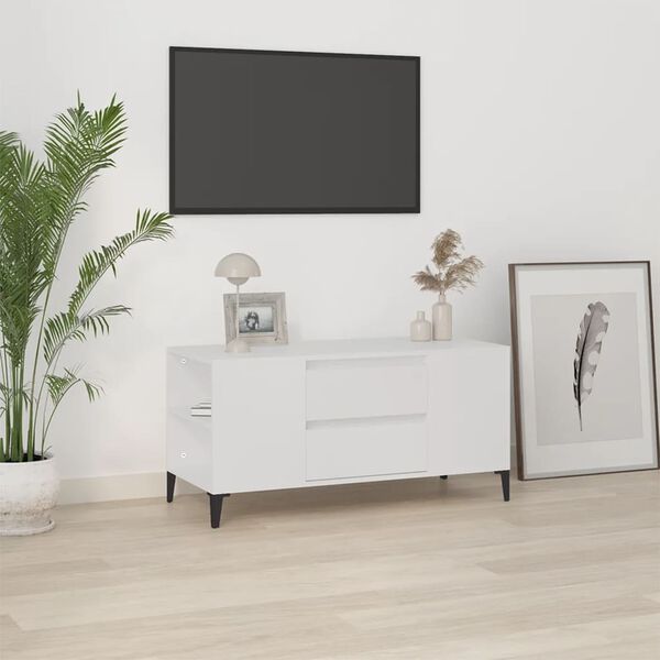 vidaXL Televizoriaus spintelė, baltos spalvos, 102x44,5x50cm, mediena
