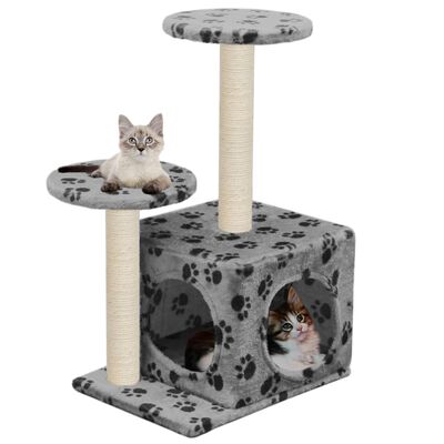 vidaXL Draskyklė katėms su stovais iš sizalio, 60cm, pilkos sp. pėdut.