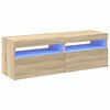 vidaXL TV spintelės su LED ap&scaron;vietimu, 2vnt., ąžuolo, 60x35x40cm