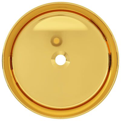 vidaXL Praustuvas, 40x15cm, auksinės sp., keramika