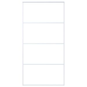 vidaXL Stumdomos durys, baltos, 102,5x205cm, ESG stiklas ir aliuminis
