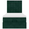 vidaXL Osmanų lovos rėmas su čiužiniais, žalias, 90x200cm, aksomas