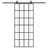 vidaXL Stumdomos durys su įrangos rinkiniu, juodas, 90x205 cm, ESG ir