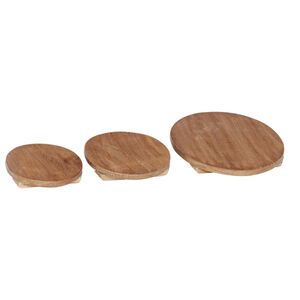 vidaXL Vazonų stalas 3 vnt. Natūrali 29 x 29 x 3,5 cm Mahogany Medis