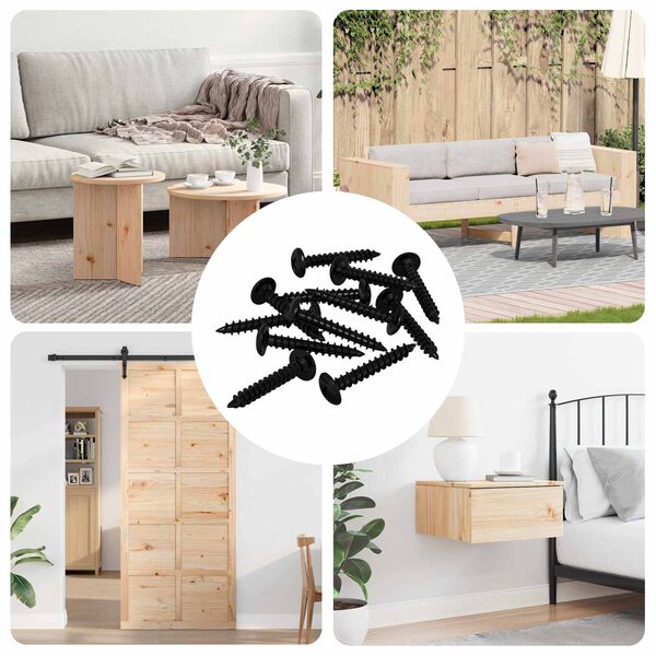 vidaXL Savaranki&scaron;kai įsukamas vienas 12 pcs Juoda 4 x 25 mm Plienas