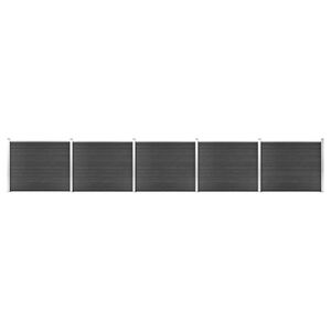 vidaXL Tvoros segmentų rinkinys, pilkas, 872x146cm, WPC