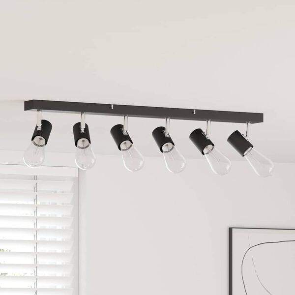 vidaXL Lubų prožektorius Juoda 73 x 6,5 x 11,5 cm metalas