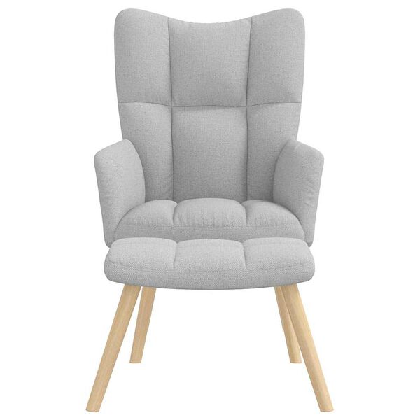 vidaXL Atpalaiduojanti kėdė su Footstool Cloud Grey audiniu