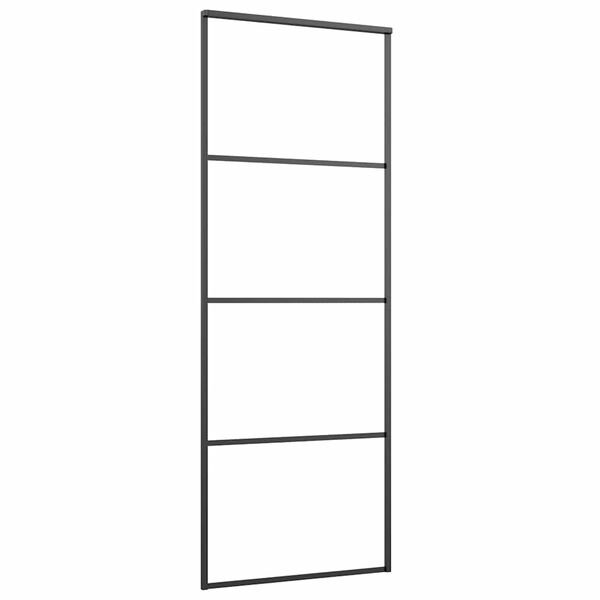 vidaXL Stumdomos durys su įrangos rinkiniu, 76x205cm, ESG ir aliuminis