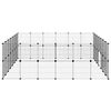 vidaXL Augintinių narvas, 52 segmentai, juodas, 35x35cm, plienas