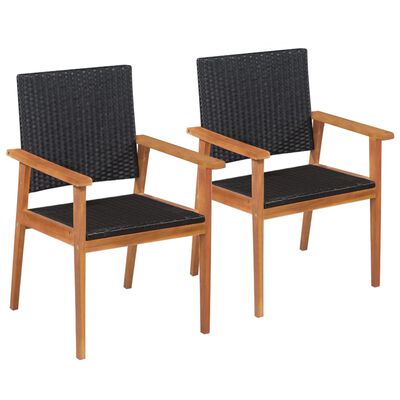 vidaXL Lauko kėdės, 2 vnt., poliratanas, juodos ir rudos