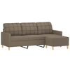 vidaXL Trivietė sofa su pakoja, taupe spalvos, 180cm, audinys