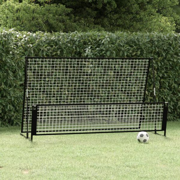 vidaXL 2-1 Futbolo vartai su atmušimo sienele, 202x104x120cm, plienas