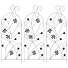 vidaXL Sodo tvora 3 vnt. Juoda 112 x 39,5 cm Plienas