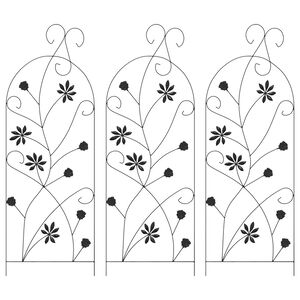 vidaXL Sodo tvora 3 vnt. Juoda 112 x 39,5 cm Plienas