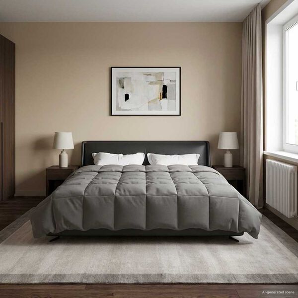 vidaXL Vasaros antklodė &Scaron;viesiai pilka 200 x 240 cm Mikropluo&scaron;tas