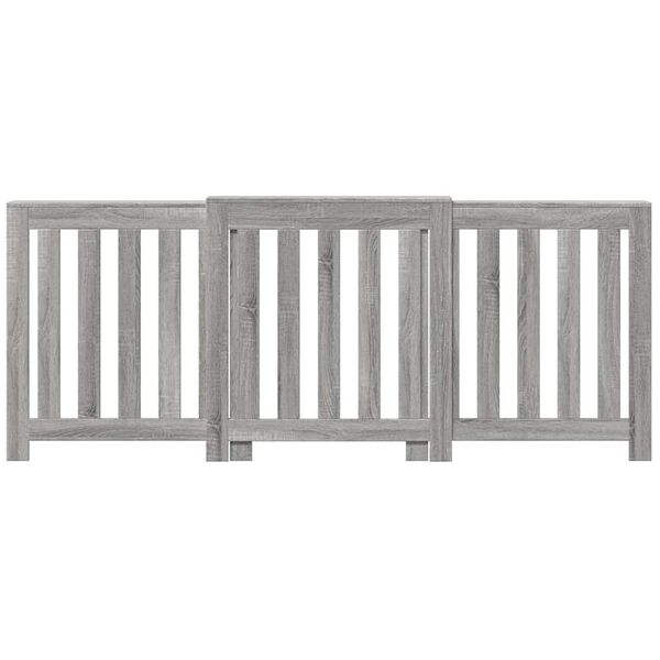 vidaXL Radiatoriaus uždangalas, pilkas, 205x21,5x83,5cm, mediena