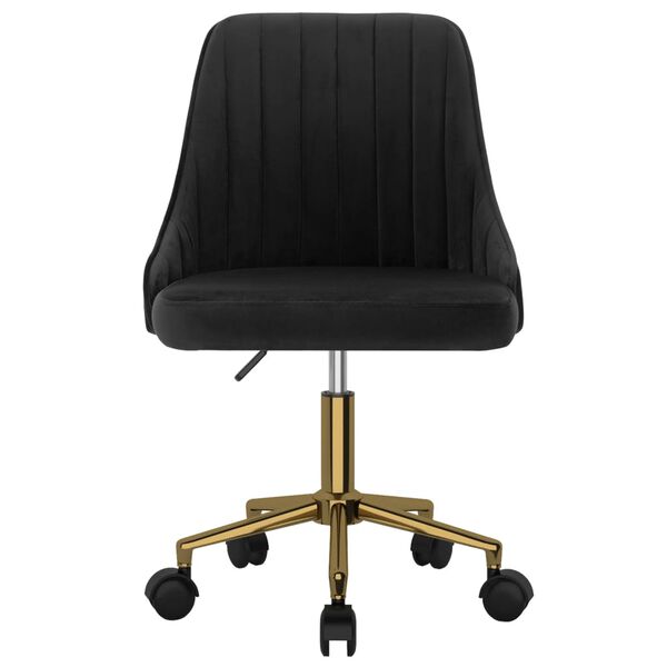 vidaXL Pasukamos valgomojo kėdės, 4vnt., juodos spalvos, aksomas