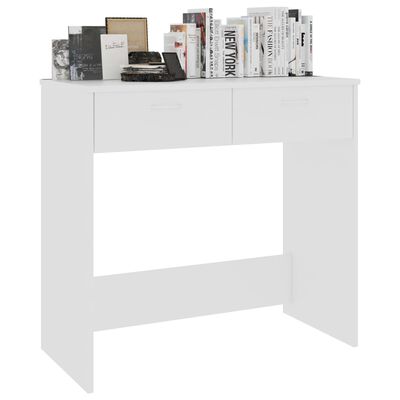 vidaXL Rašomasis stalas, baltos spalvos, 80x40x75cm, apdirbta mediena