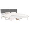 vidaXL Lovo rėmas su apmu&scaron;tu galvūgaliu &Scaron;viesiai pilka 200 x 200 cm