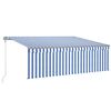 vidaXL Automatiniu būdu ištraukiama markizė, mėlyna ir balta, 4x3m