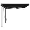 vidaXL Rankiniu būdu i&scaron;traukiama markizė, antracito spalvos, 6x3,5m