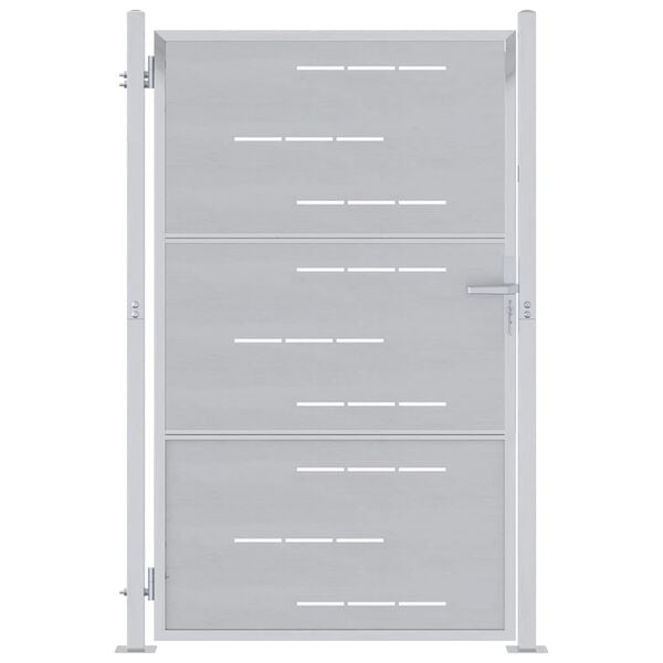vidaXL Sodo vartai Sidabro 100 x 125 cm Nerūdijantis Plienas