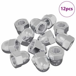 vidaXL Rie&scaron;utas 12 pcs Sidabro M6 x 10 mm Geležis