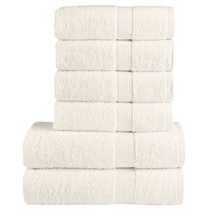 vidaXL Rank&scaron;luosčių rinkinys SOLUND, 6vnt., kreminiai, 600g/m&sup2;