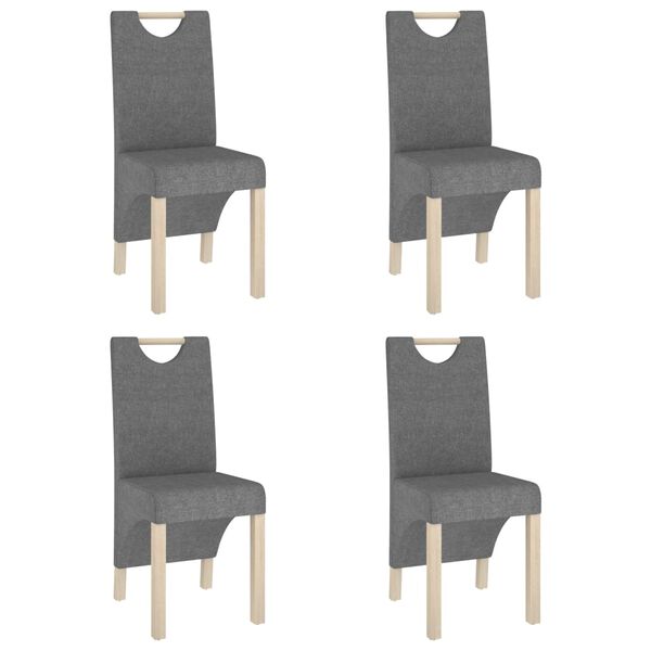 vidaXL Valgomojo kėdės, 4vnt., &scaron;viesiai pilkos, audinys