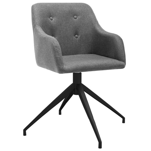 vidaXL Pasukamos valgomojo kėdės, 2vnt., &scaron;viesiai pilkos, audinys