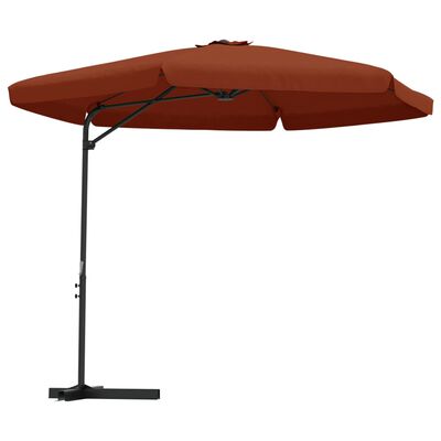 vidaXL Lauko skėtis su plieniniu stulpu, terakota spalvos, 300cm