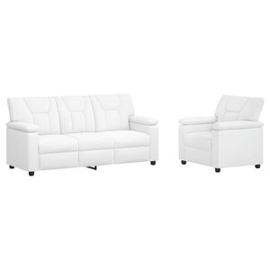 vidaXL Sofos komplektas 2 pcs Balta Dirbtinė oda