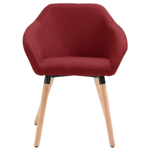 vidaXL Valgomojo kėdės, 4vnt., raudonojo vyno, audinys