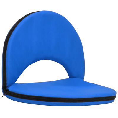 vidaXL Sulankstomos pagalvėlės-kėdės, 2vnt., mėlynos, plienas/audinys