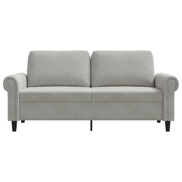 vidaXL Dvivietė sofa, &scaron;viesiai pilkos spalvos, 140cm, aksomas