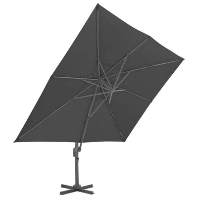 vidaXL Gem. form. saulės skėtis su alium. stulp., antr. sp., 400x300cm