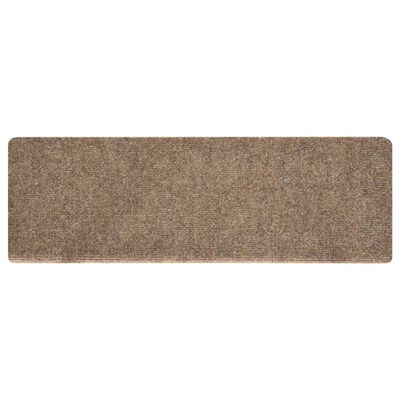 vidaXL Laiptų kilimėliai, 15 vnt., kreminės spalvos, 65x21x4 cm