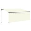 vidaXL Markizė su uždanga/LED/vėjo jutikliu, kreminė, 3x2,5m