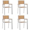 vidaXL Sodo Kėdė 4 pcs Ruda 56 x 54,5 x 87 cm Kieto teka medžio