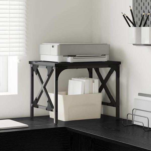 vidaXL Spausdintuvo laikiklis Juodas ąžuolas 40 x 30 x 31 cm