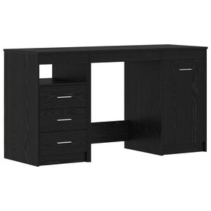 vidaXL Stalas 2 vnt. Juodas ąžuolas 140 x 50 x 76 cm Apdirbta mediena