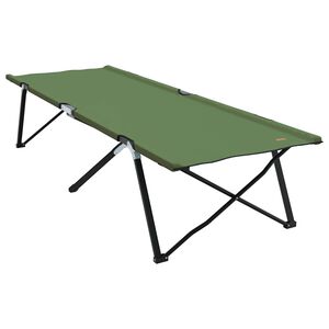 vidaXL Sulankstoma Kempingo Lova Žalia 206 x 76 x 74 cm
