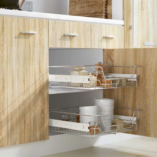 vidaXL Ištraukiami vieliniai laikikliai, 2 vnt., sidabro sp., 600 mm