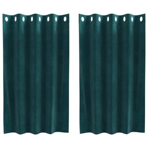 vidaXL Užtemdymo užuolaidos 2 pcs Tamsiai žalia 140 x 140 cm Aksomas